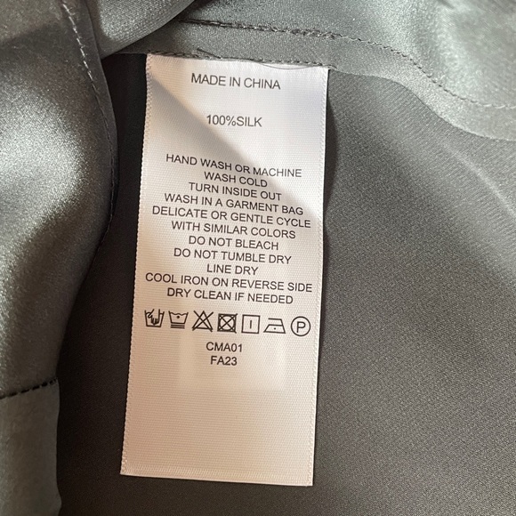 QUINCE SILK MINI SLIP DRESS
***LAVA SMOKE COLOR***
New with tag 
Size small - Picture 3 of 7